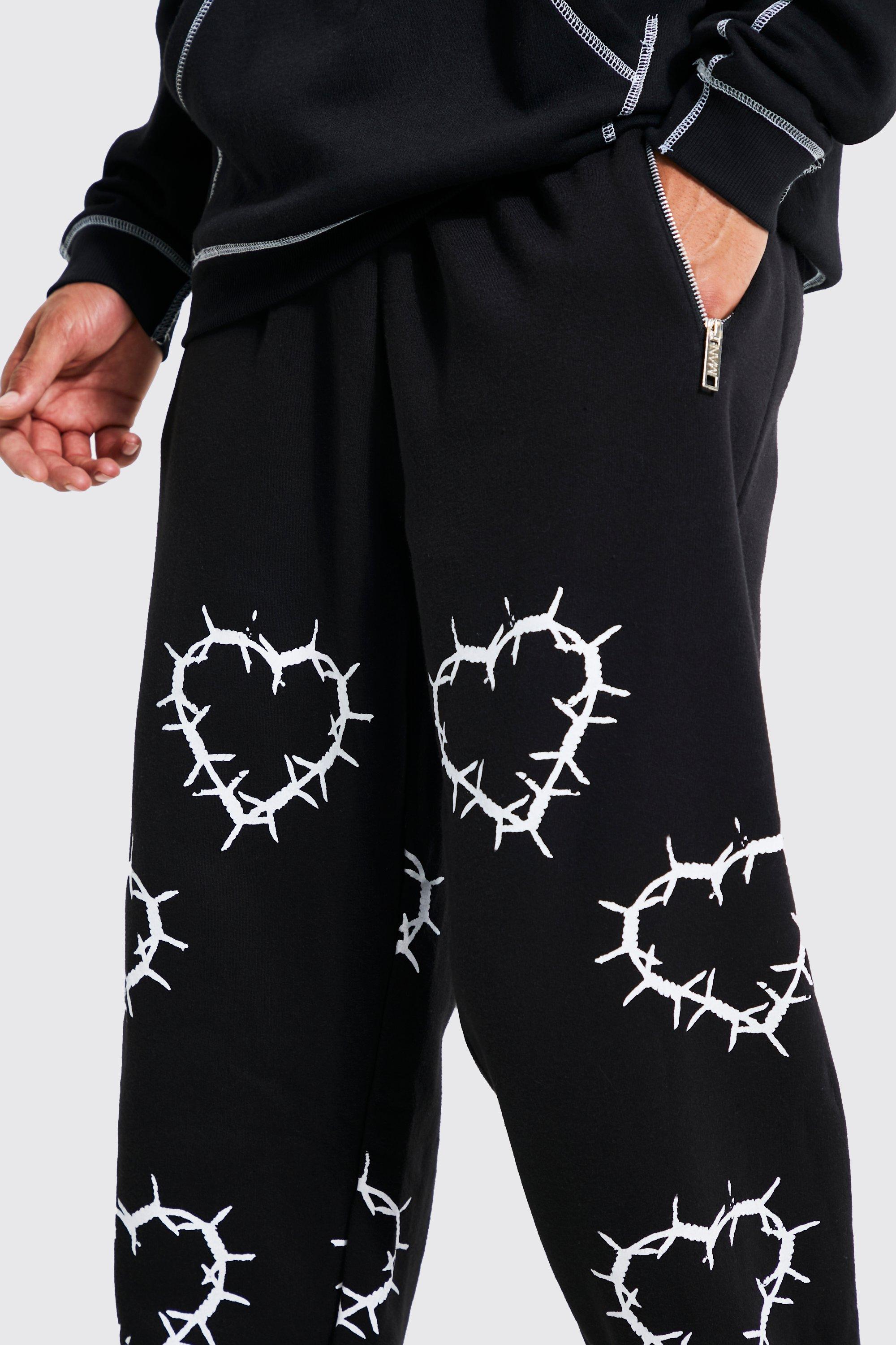 Heart print online joggers