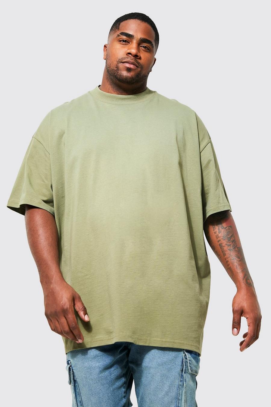 Olive green Plus Oversized Heavyweight T-shirt image number 1