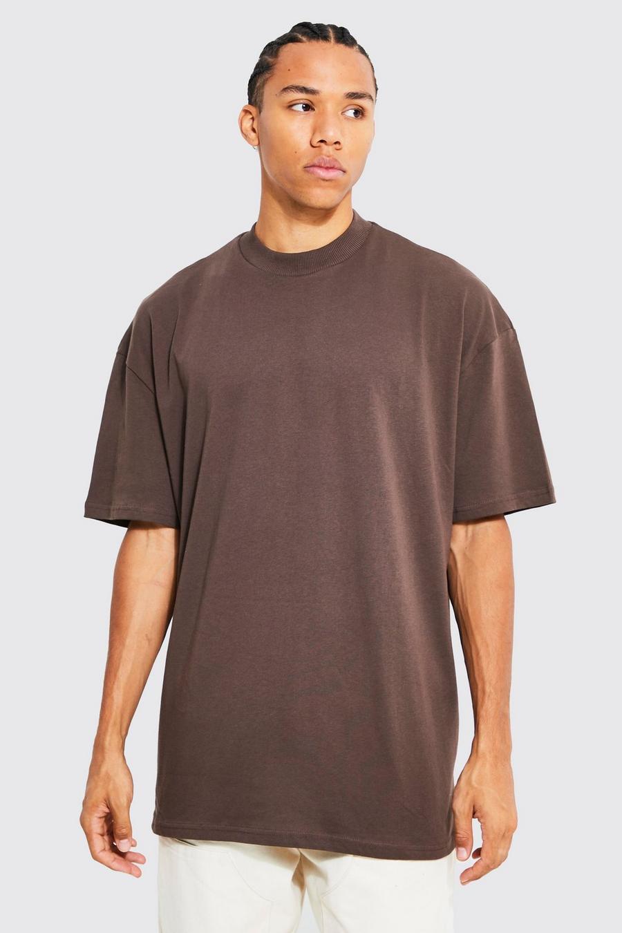 Coffee Tall Oversized Heavyweight T-shirt image number 1