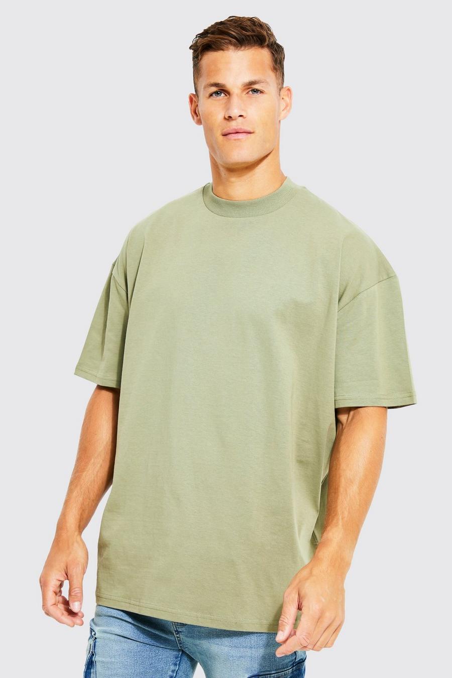 Olive green Tall Oversized Heavyweight T-shirt