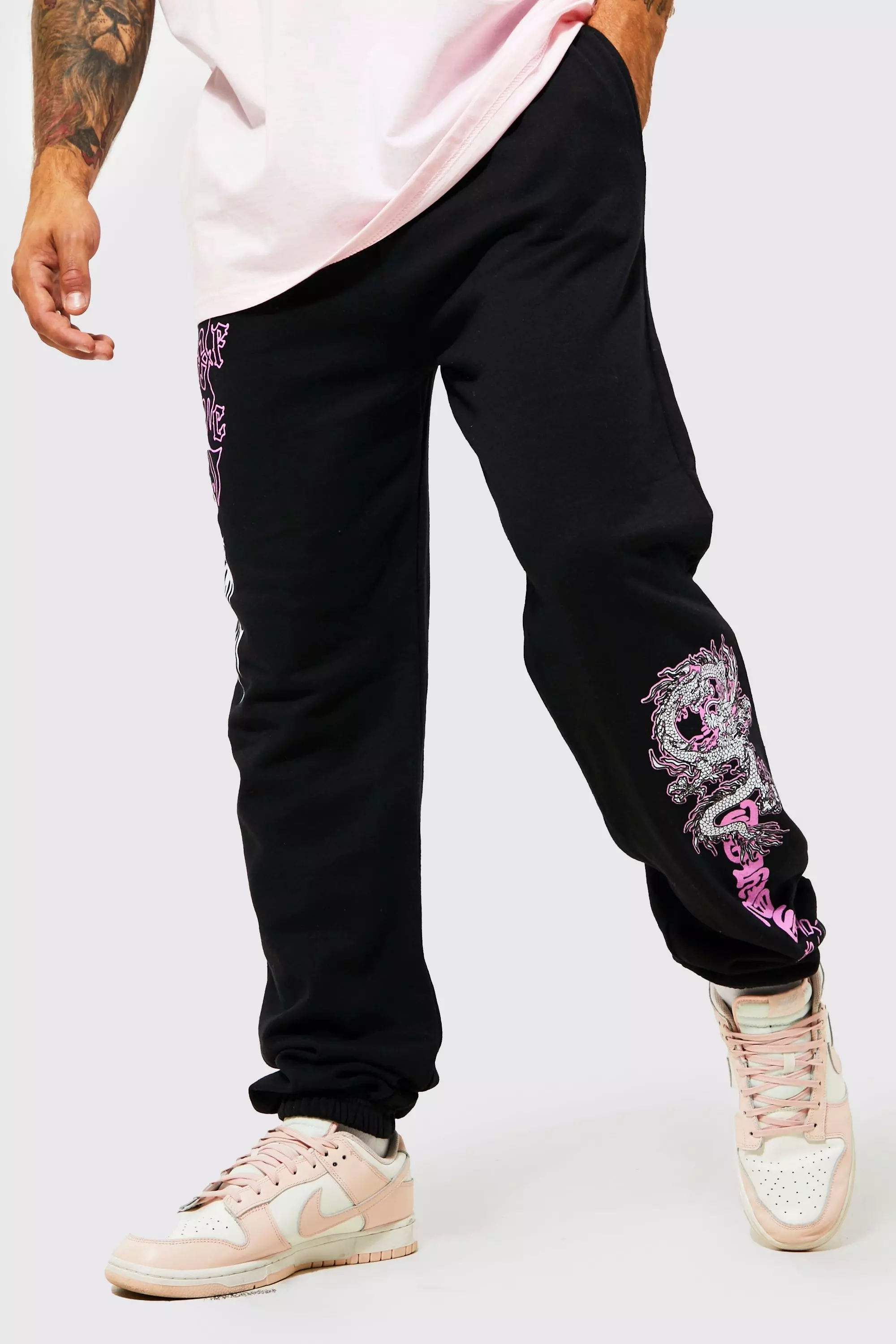 Black dragon joggers sale