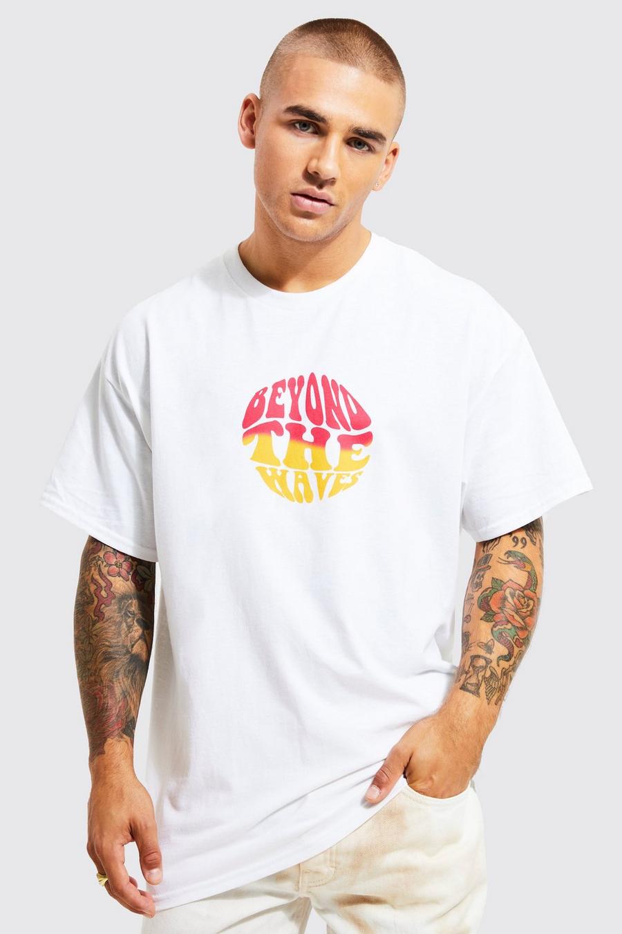 White Oversized Beyond The Wave T-shirt image number 1