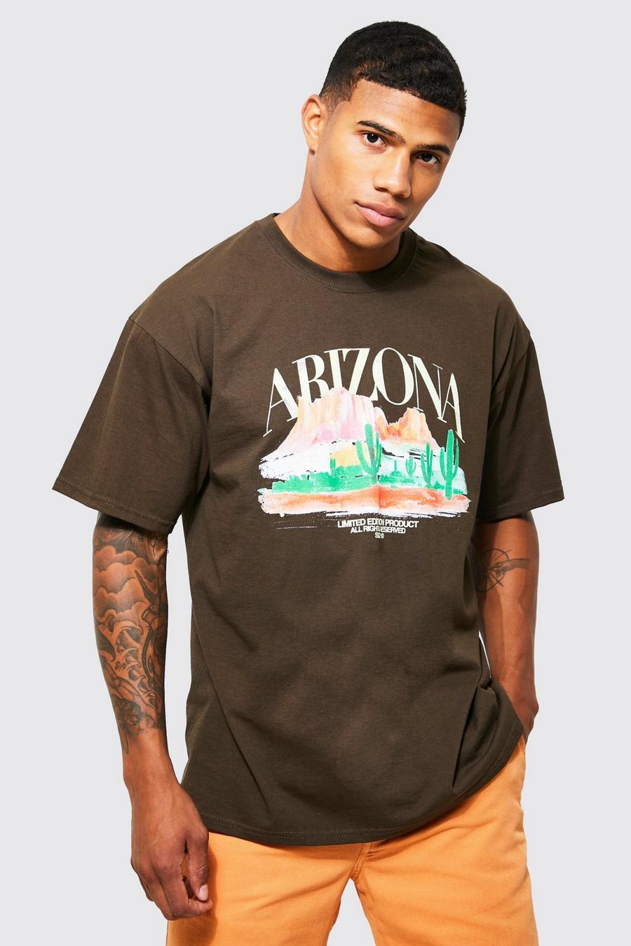 Litoral microscópico Desfiladero Camiseta oversize con estampado gráfico de Arizona | boohoo