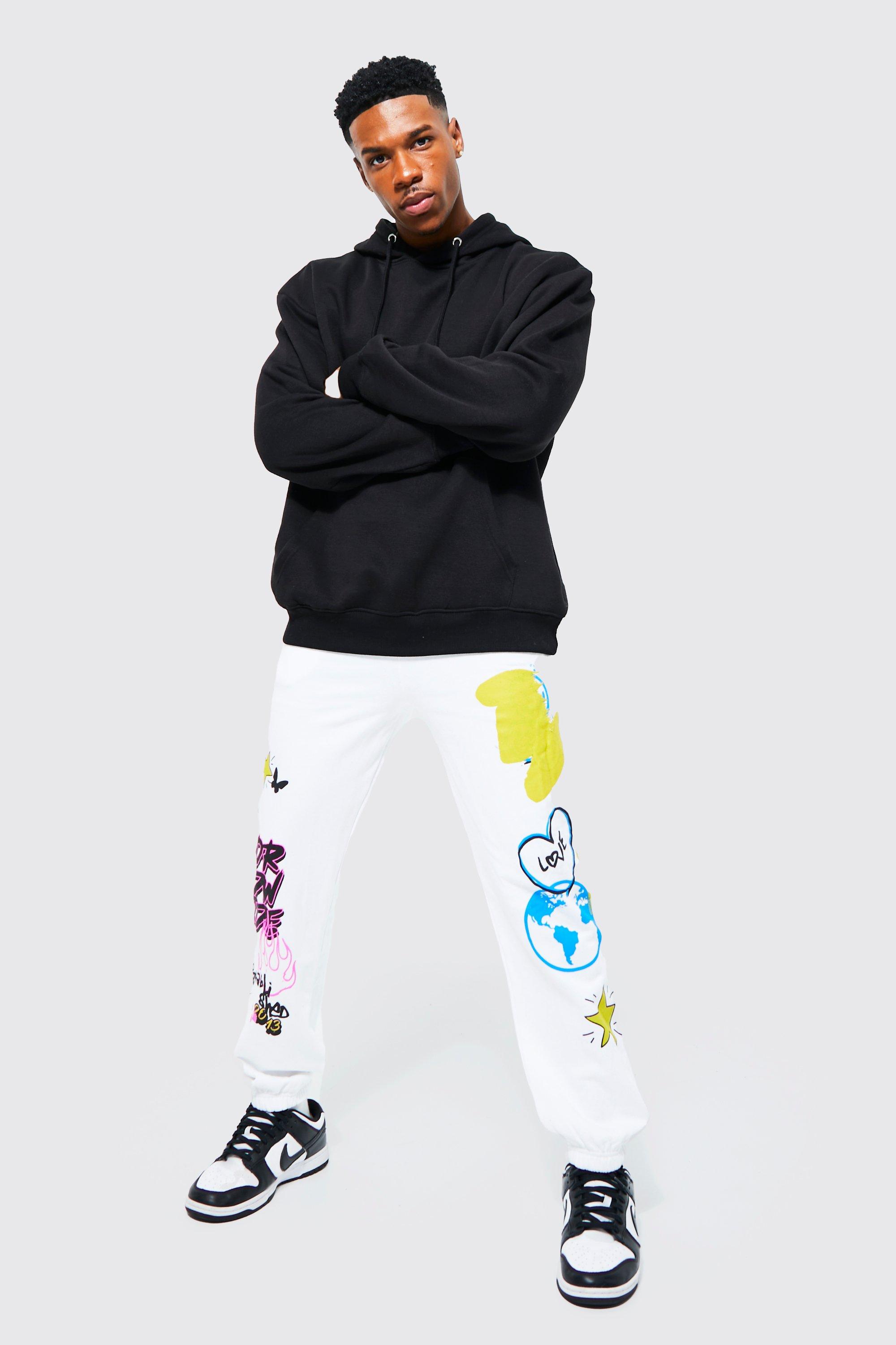 Printed joggers - Grey marl/Mickey Mouse - Men