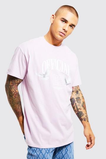 Oversized Official Dove Graphic T-shirt lilac