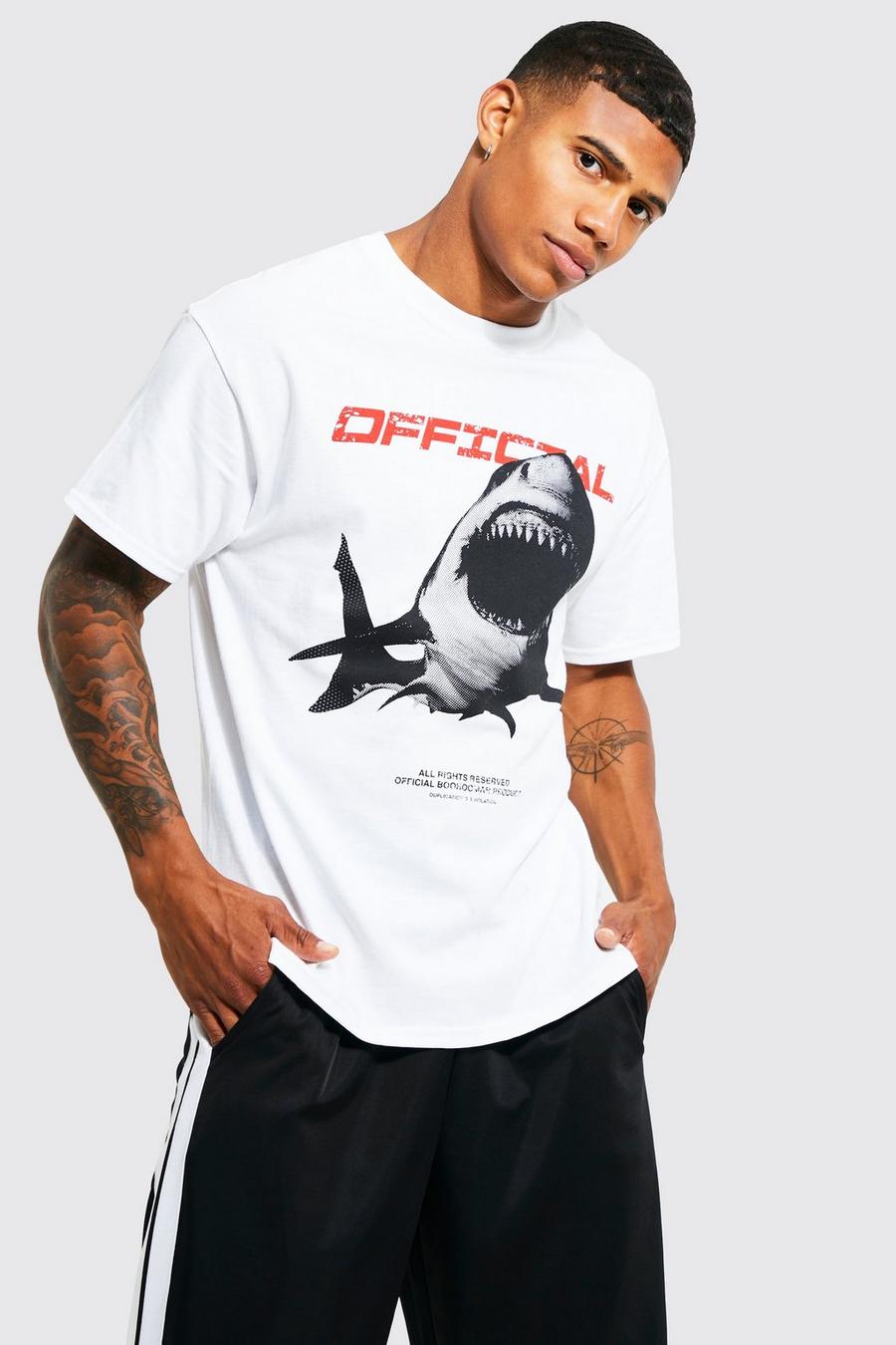 White Official Shark T-shirt image number 1