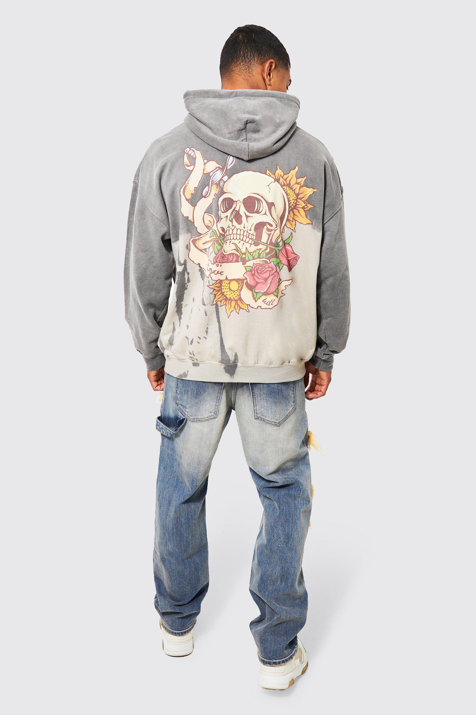 Bleach tie best sale dye grey hoodie