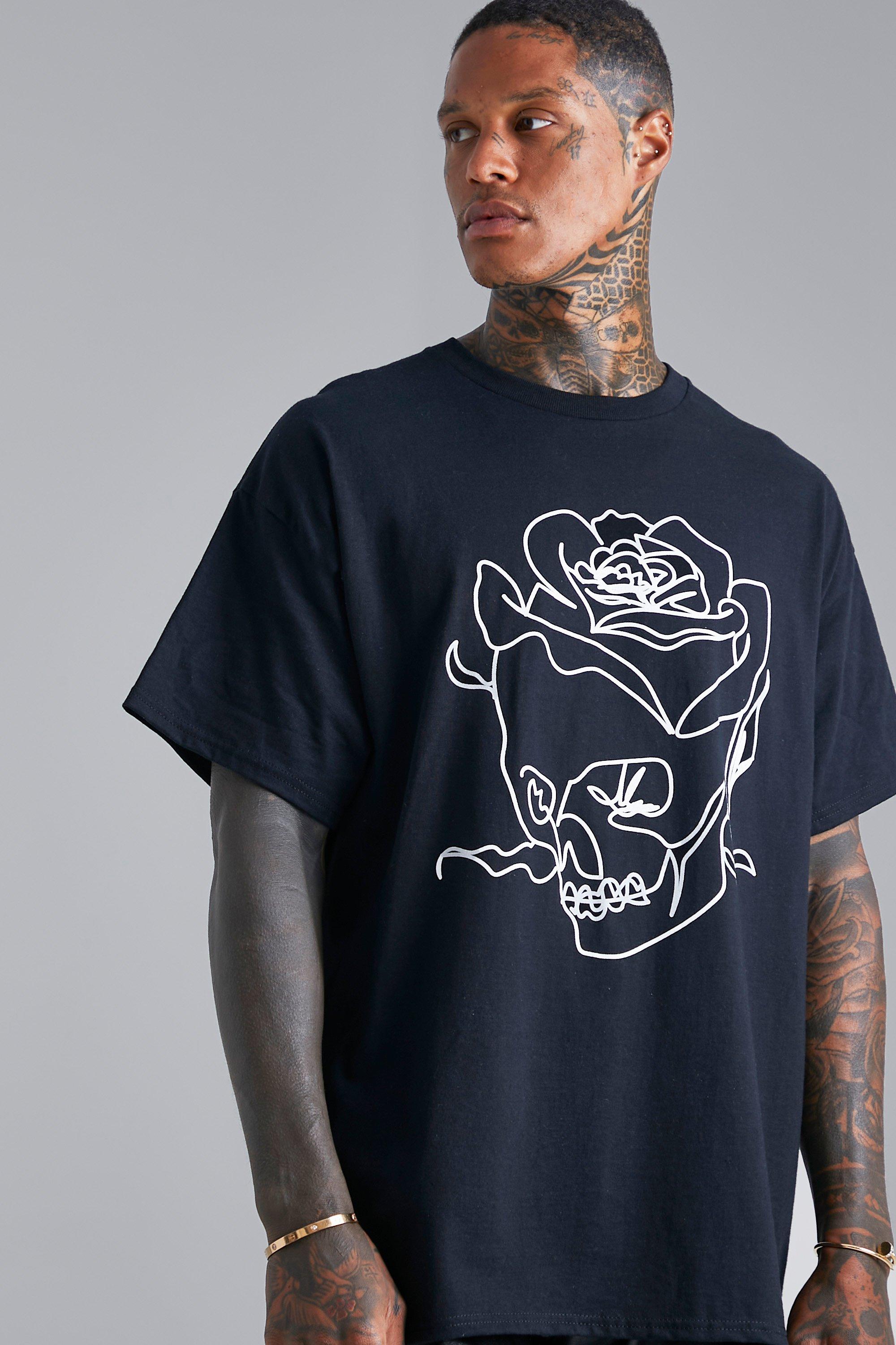 T shirt oversize con grafica stilizzata boohoo