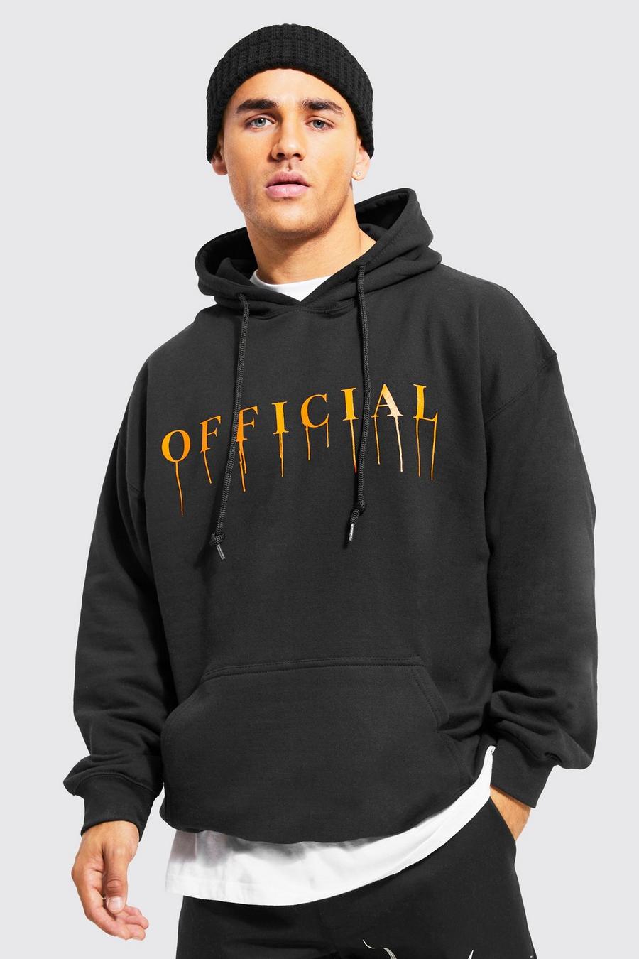 Black svart Official Oversize hoodie