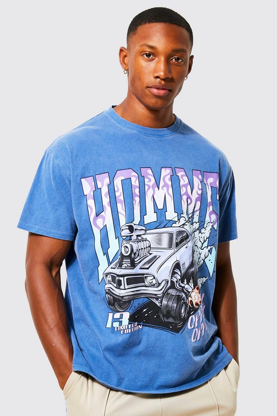 T-shirt oversize à imprimé Monster Truck, Teal image number 1