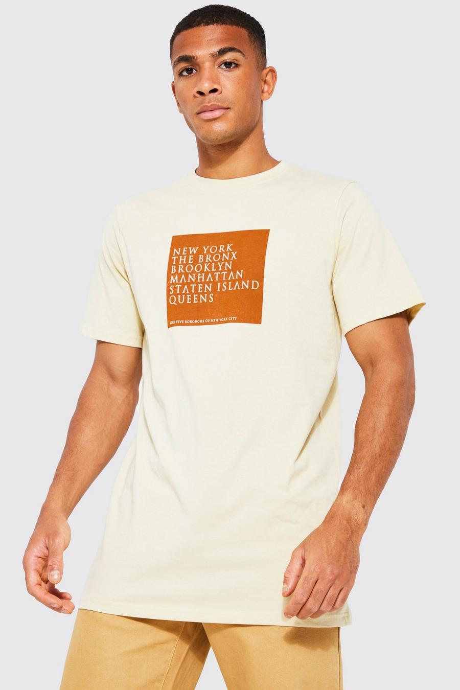 Sand Longline New York Box Graphic T-shirt image number 1