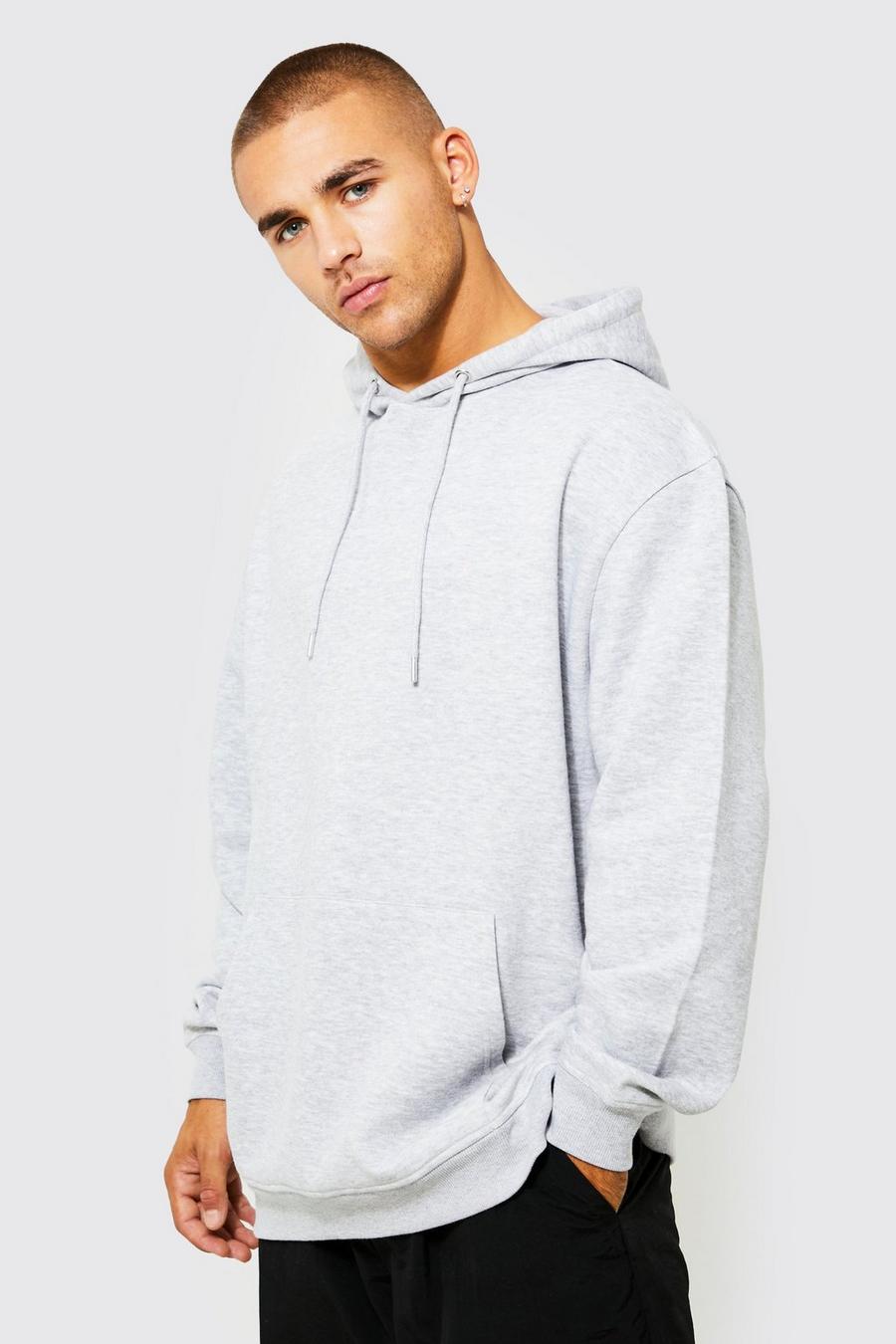 Grey marl Basic Oversized Over The Head Hoodie image number 1