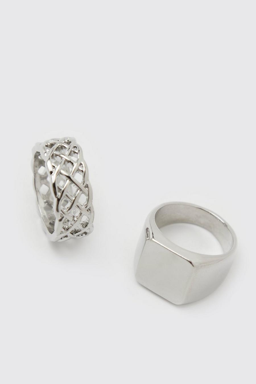 Pack de 2 anillos, Silver image number 1