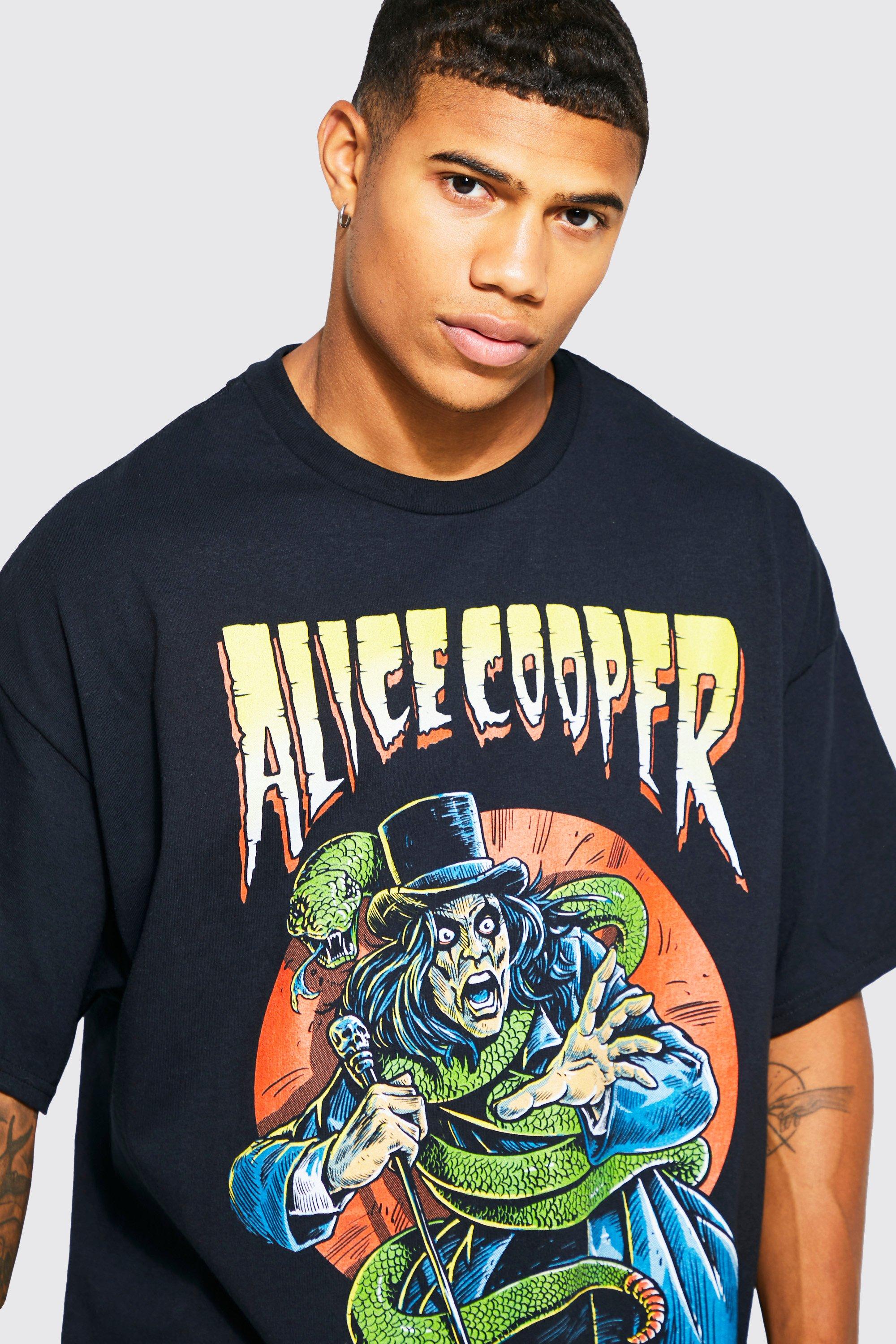 Oversize T Shirt mit lizenziertem Alice Cooper Print