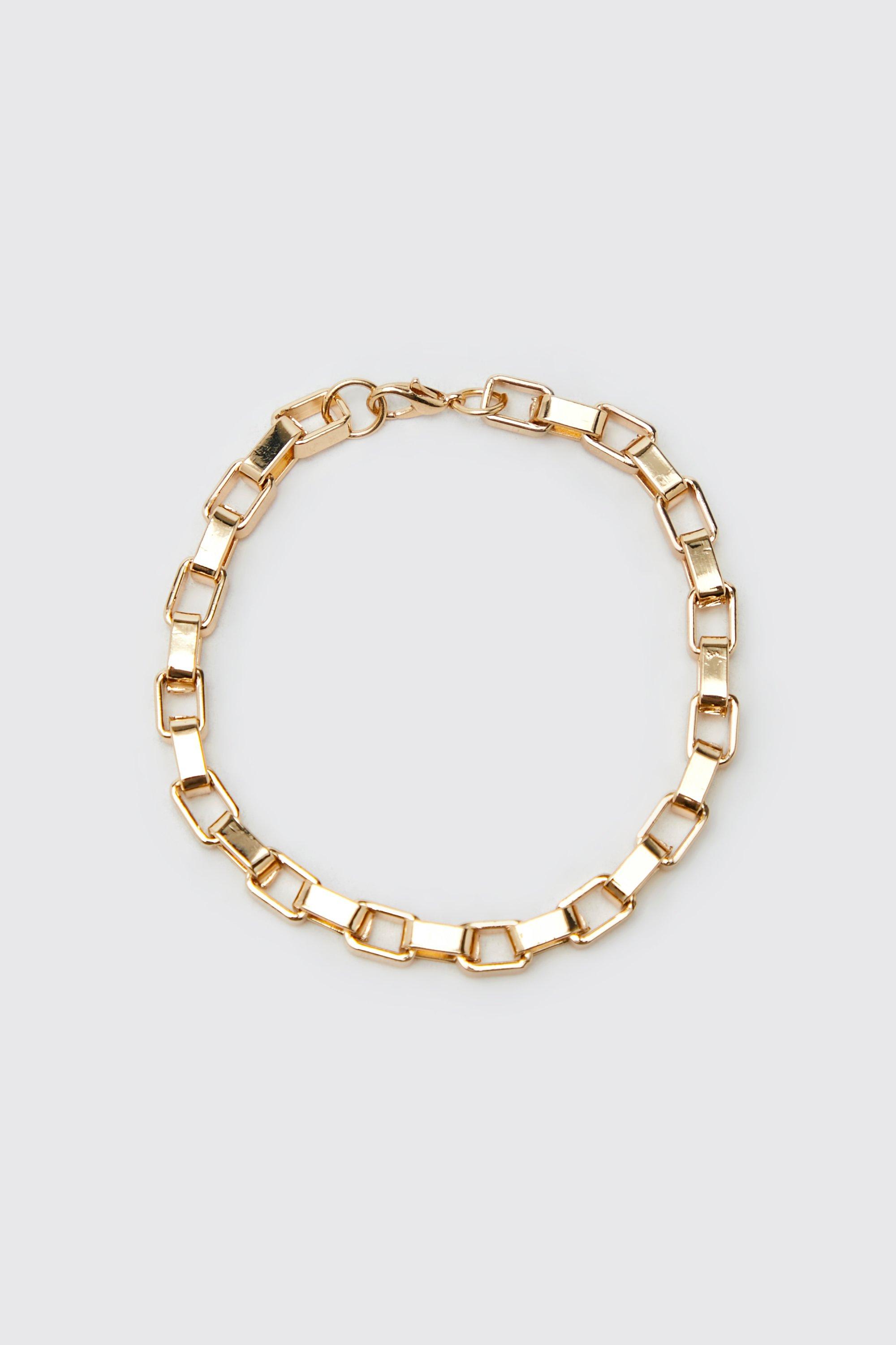 for Men BoohooMAN Chain Link Bracelet in Gold Mens Bracelets BoohooMAN Bracelets Metallic 