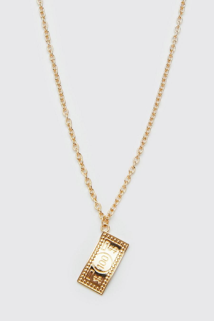 Collana con pendente di banconota, Gold metallizzato