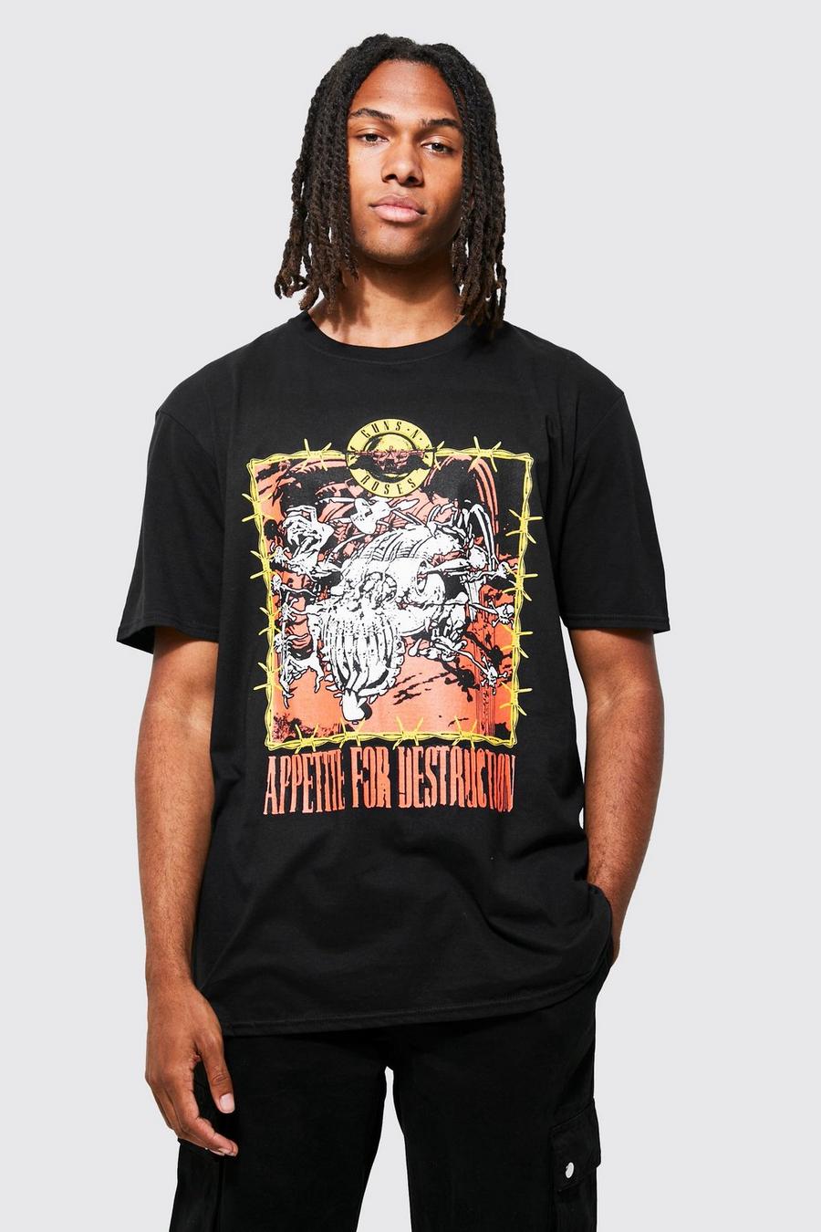 T-shirt oversize à imprimé Guns 'n' Roses, Black image number 1