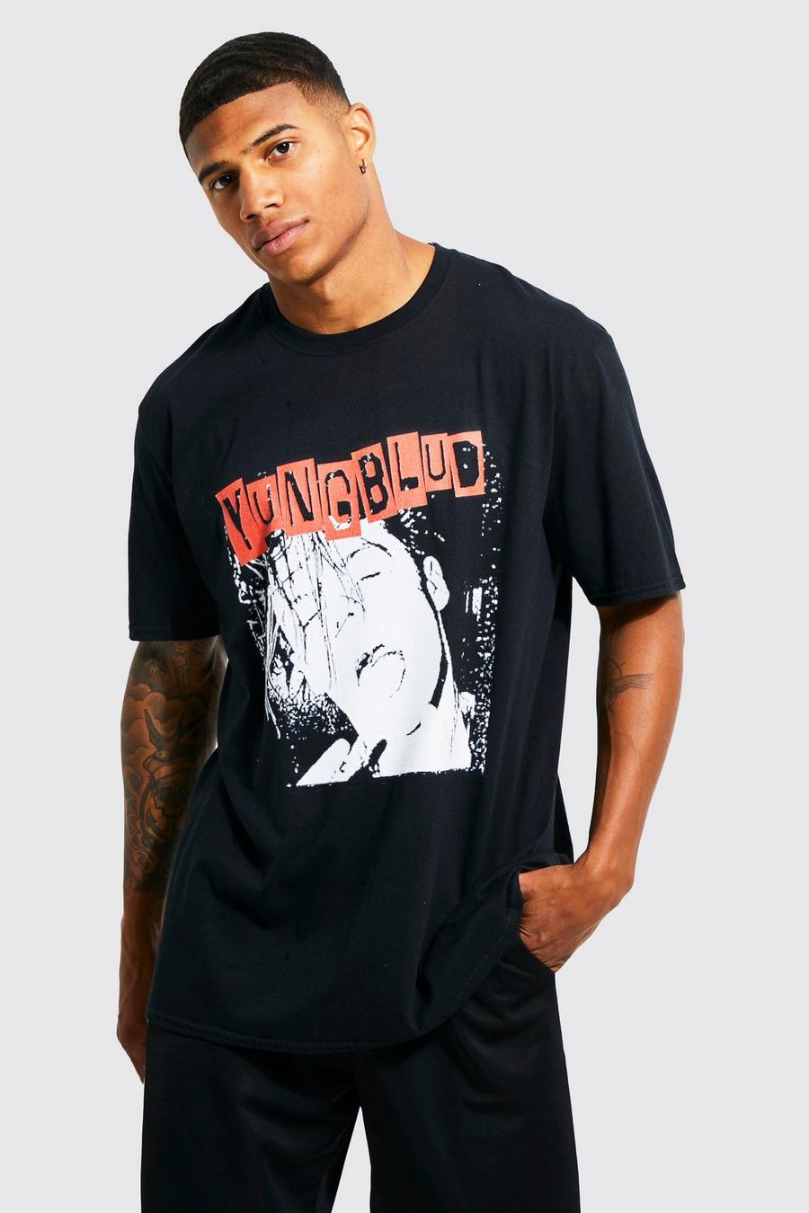Black Oversized Yungblud License T-shirt image number 1
