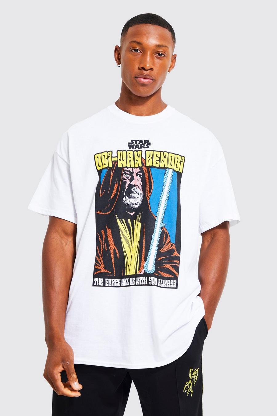 T-shirt oversize à imprimé Obi One Kenobi, White image number 1