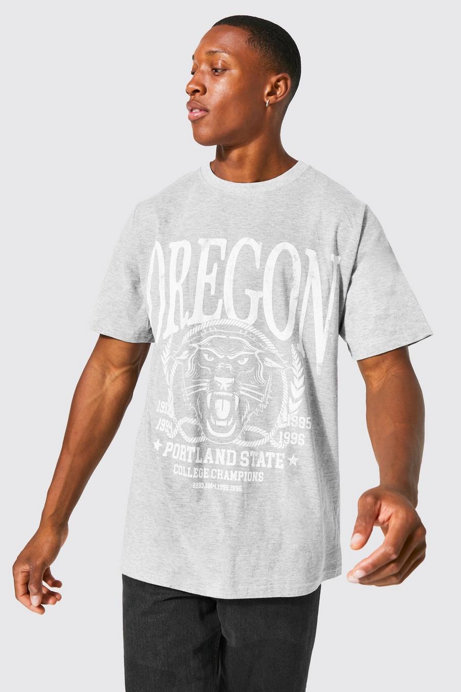 Grey marl Oregon Varsity T-shirt