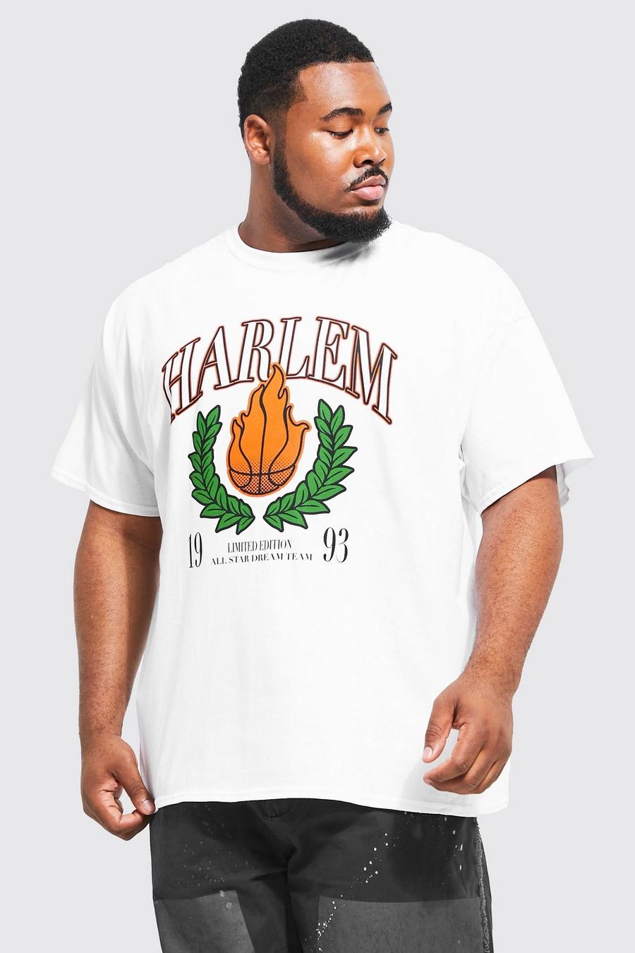 Grande taille - T-shirt universitaire à imprimé Harlem, White image number 1