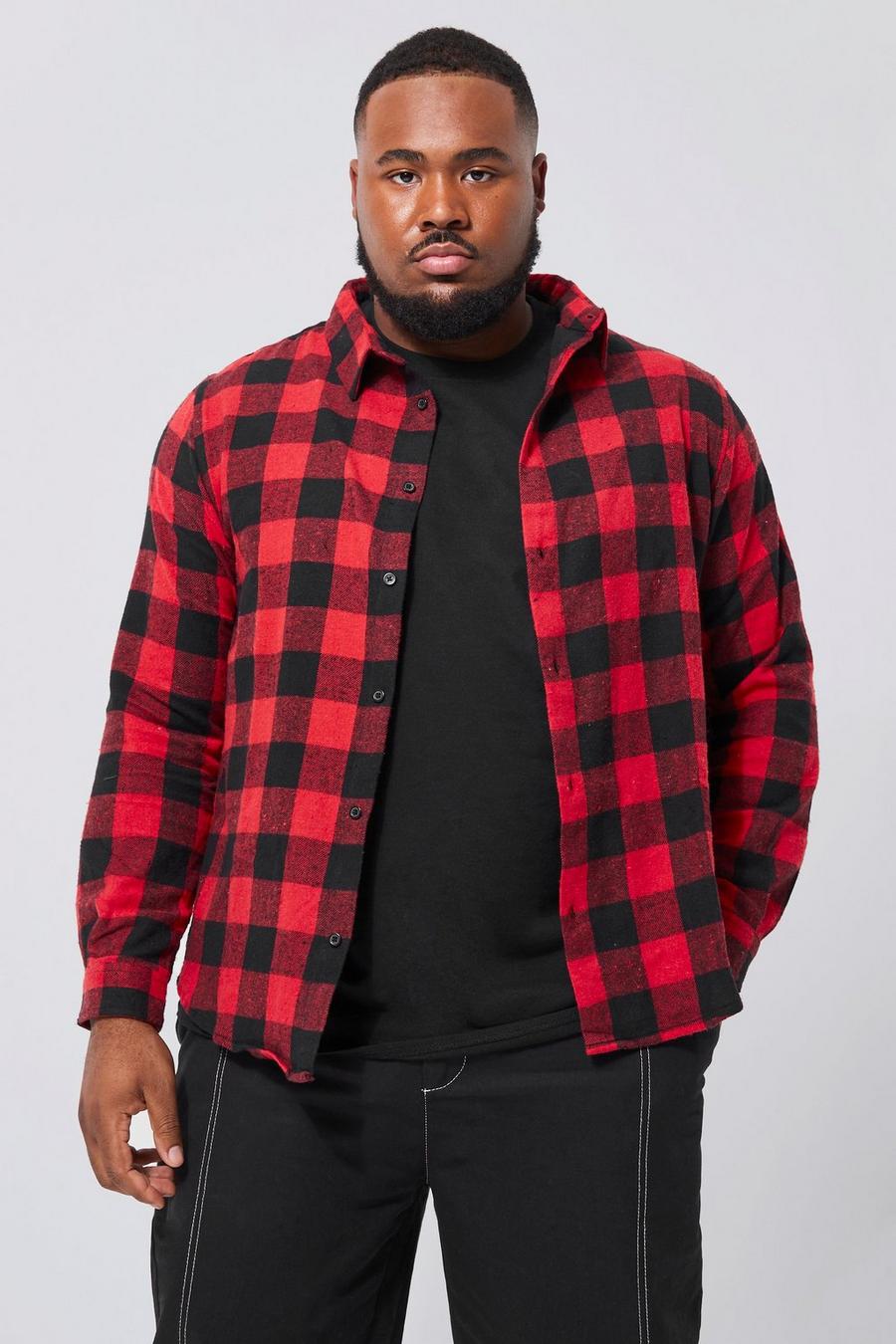 Red Plus Long Sleeve Buffalo Check Shirt image number 1