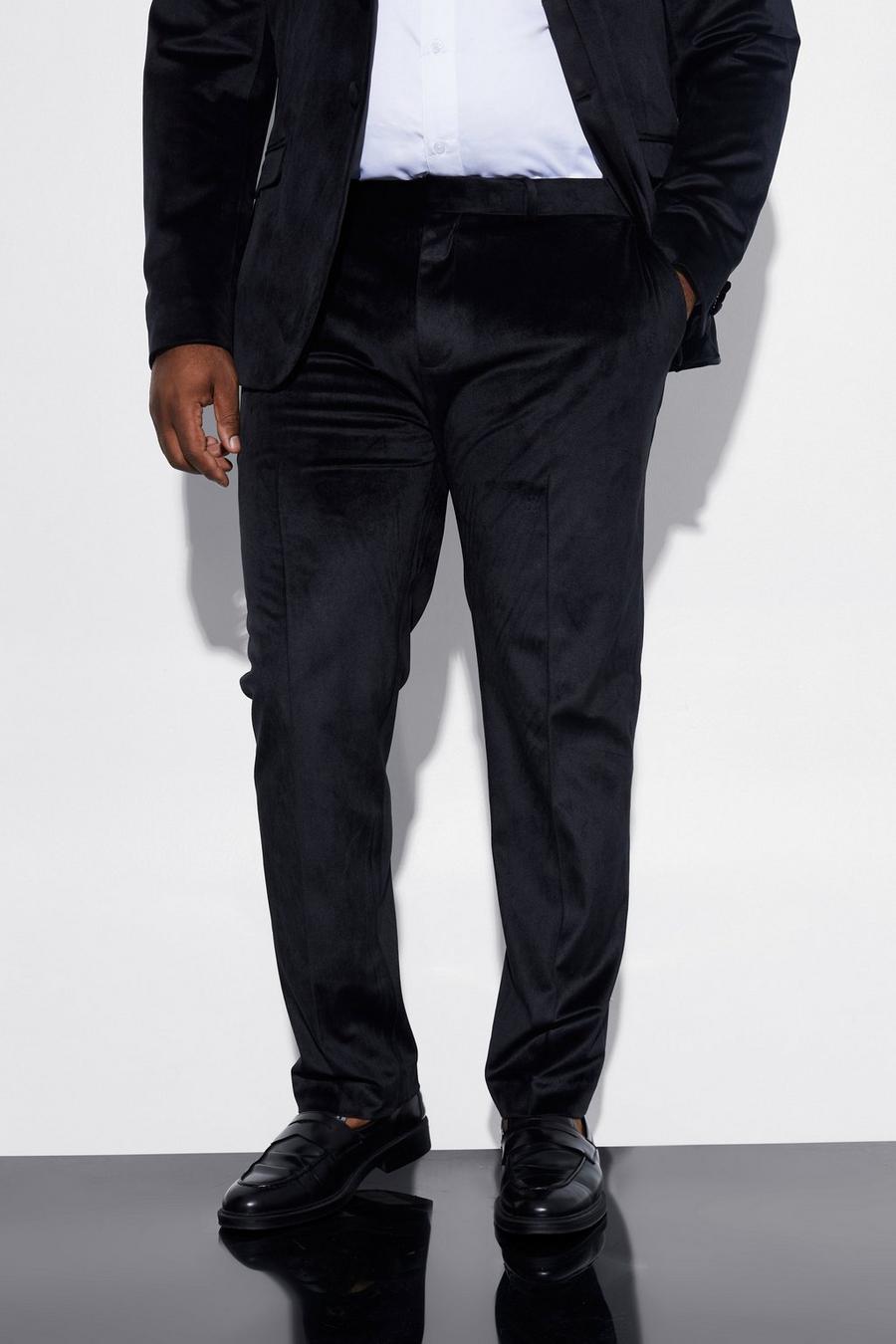 Black Plus Skinny Velour Suit Svarta Trousers image number 1