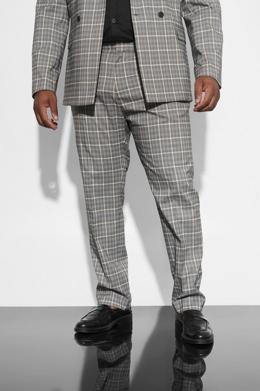 Black Plus Skinny Check Suit Trousers image number 1