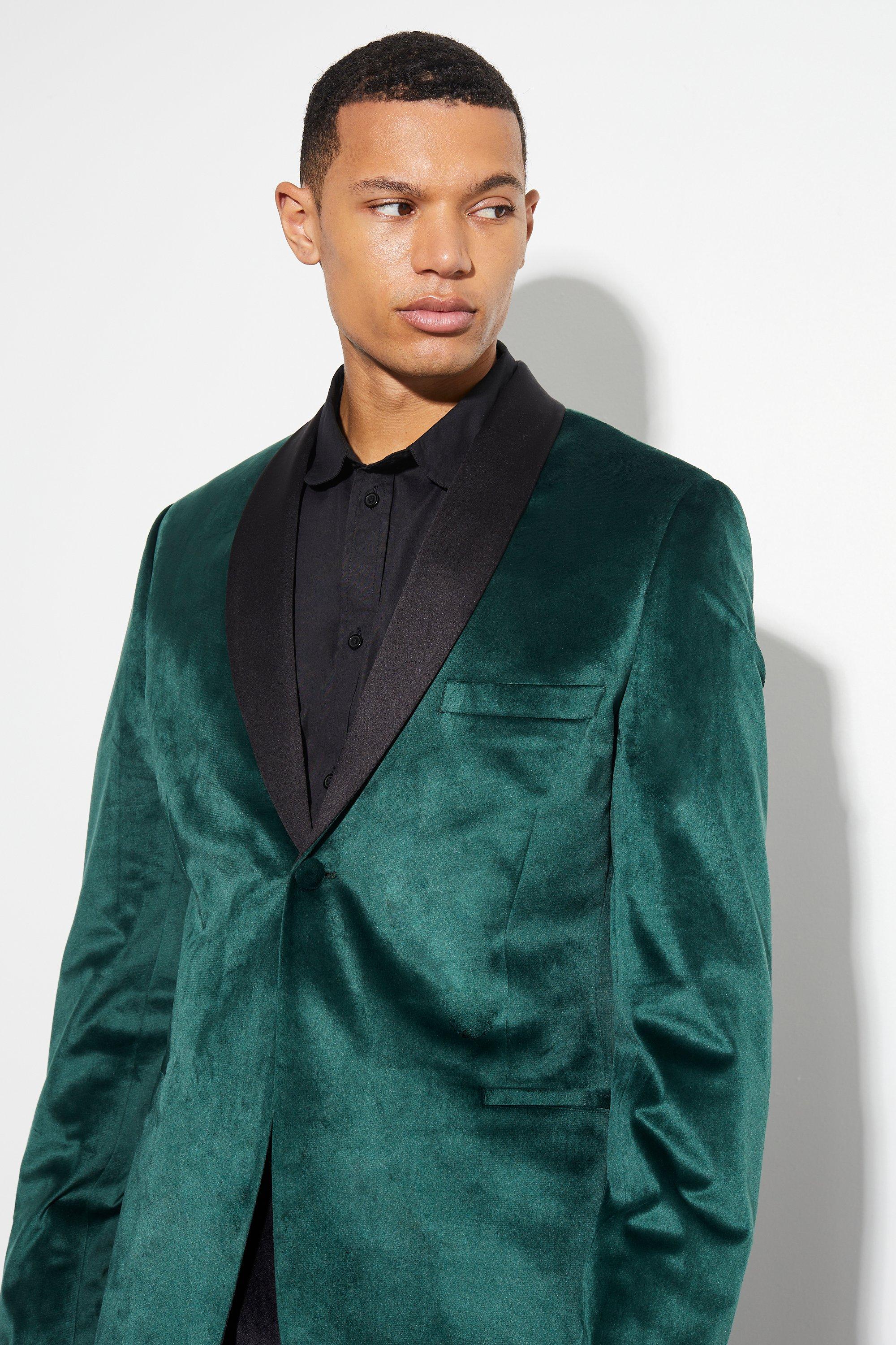 Blazer velour online vert