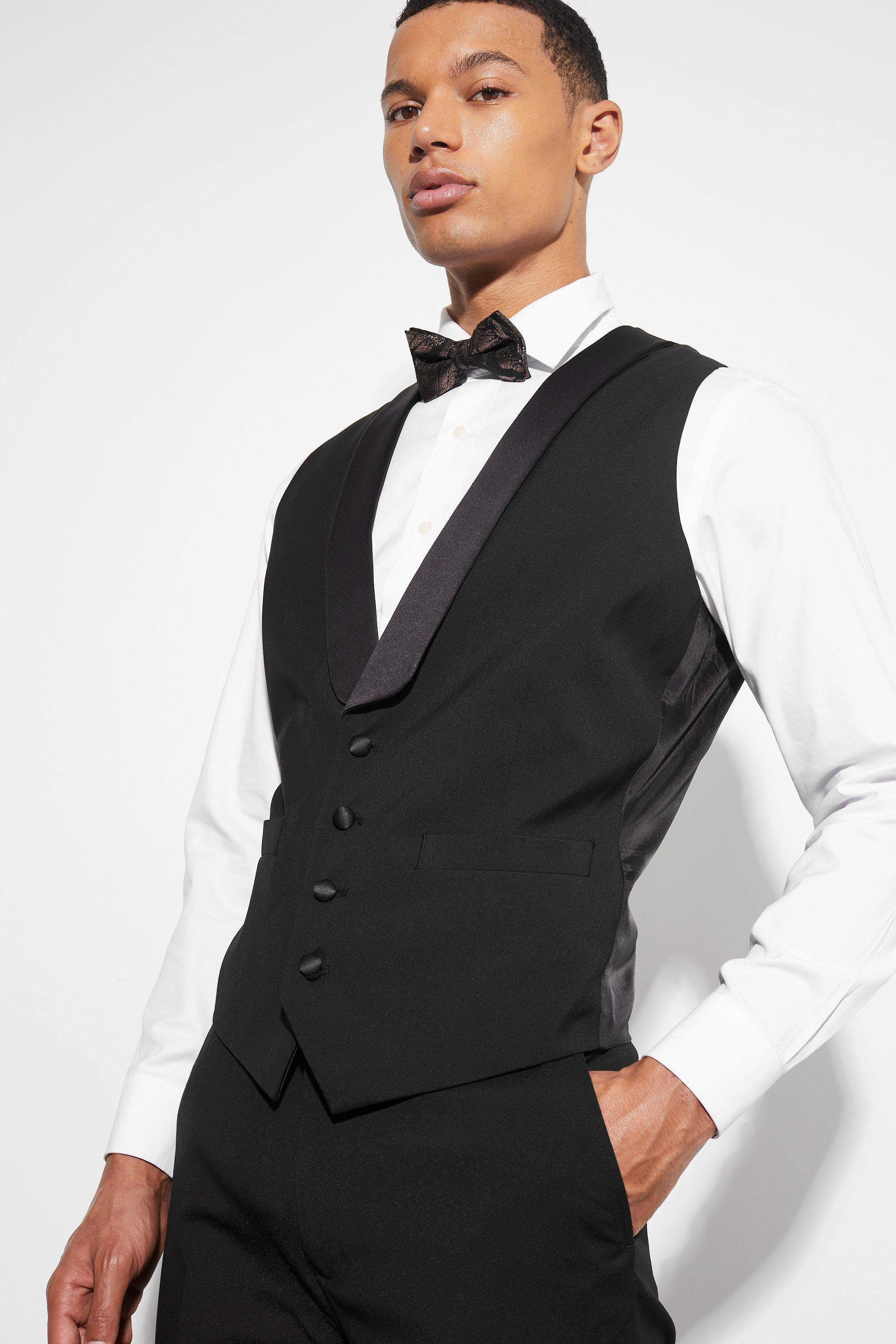 Tall Skinny Tuxedo Waistcoat boohoo