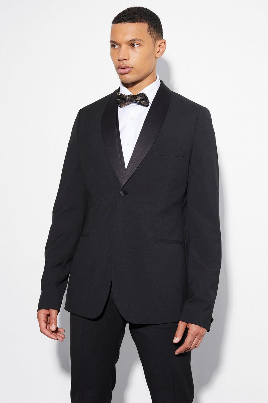 Black noir Tall Skinny Tuxedo Single Breasted Jacket image number 1