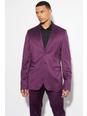 Purple Tall Skinny Satin Suit Jacket