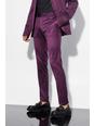 Purple Tall Skinny Satin Suit Trousers