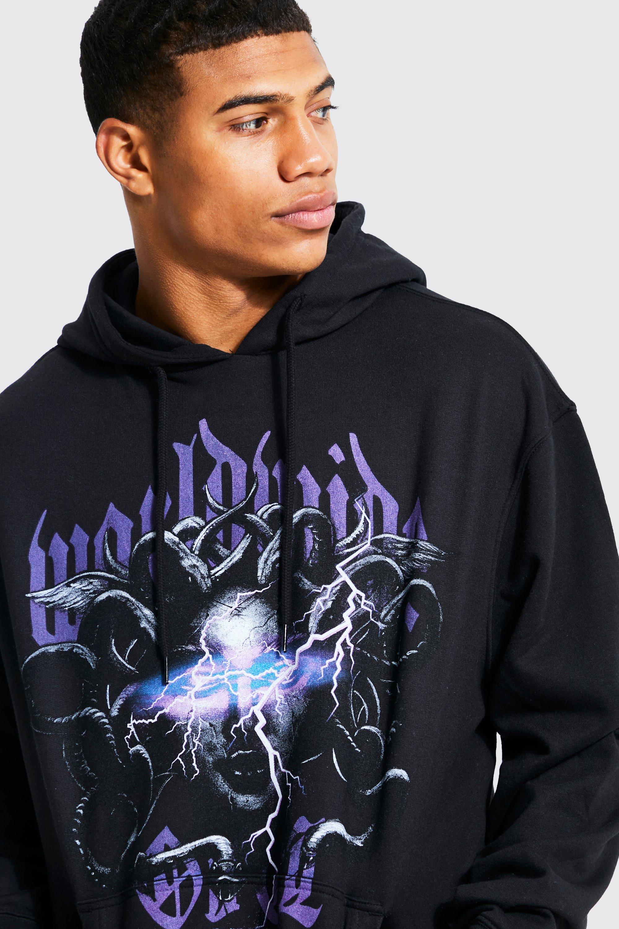 Oversized Medusa Graphic Hoodie boohoo