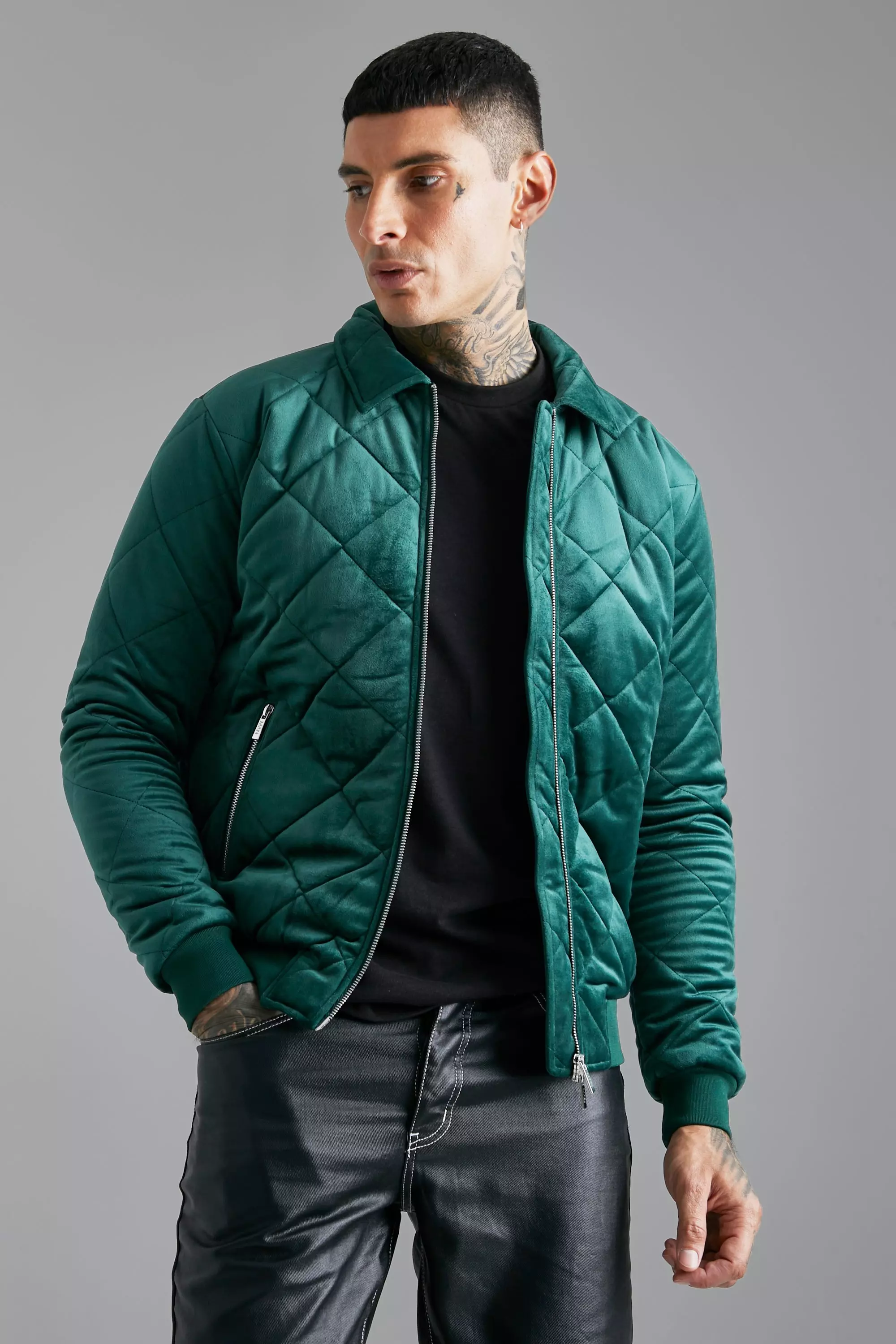 Quilted clearance velvet jacket