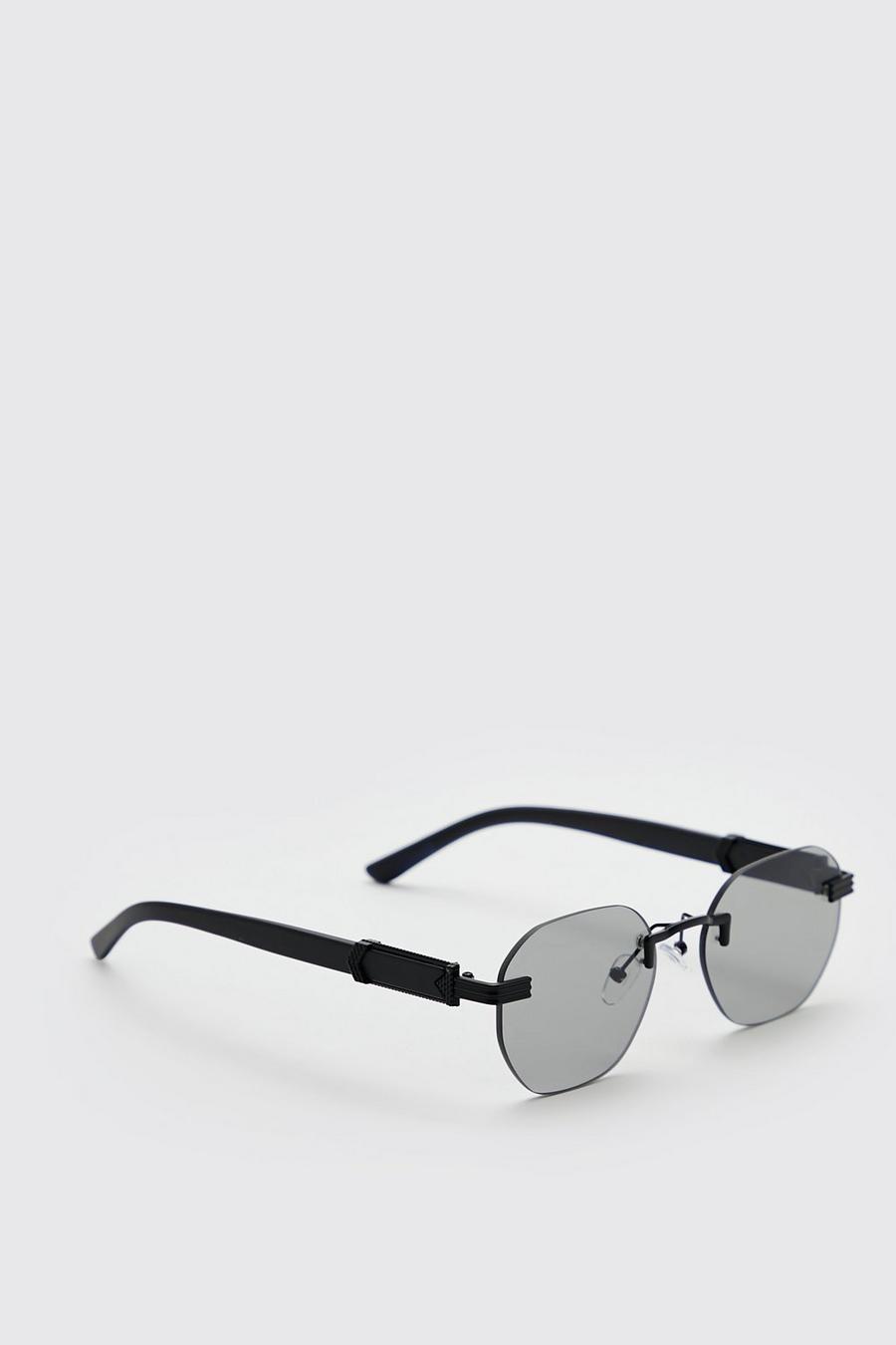 Gafas de sol con lentes hexagonales biseladas, Black nero image number 1