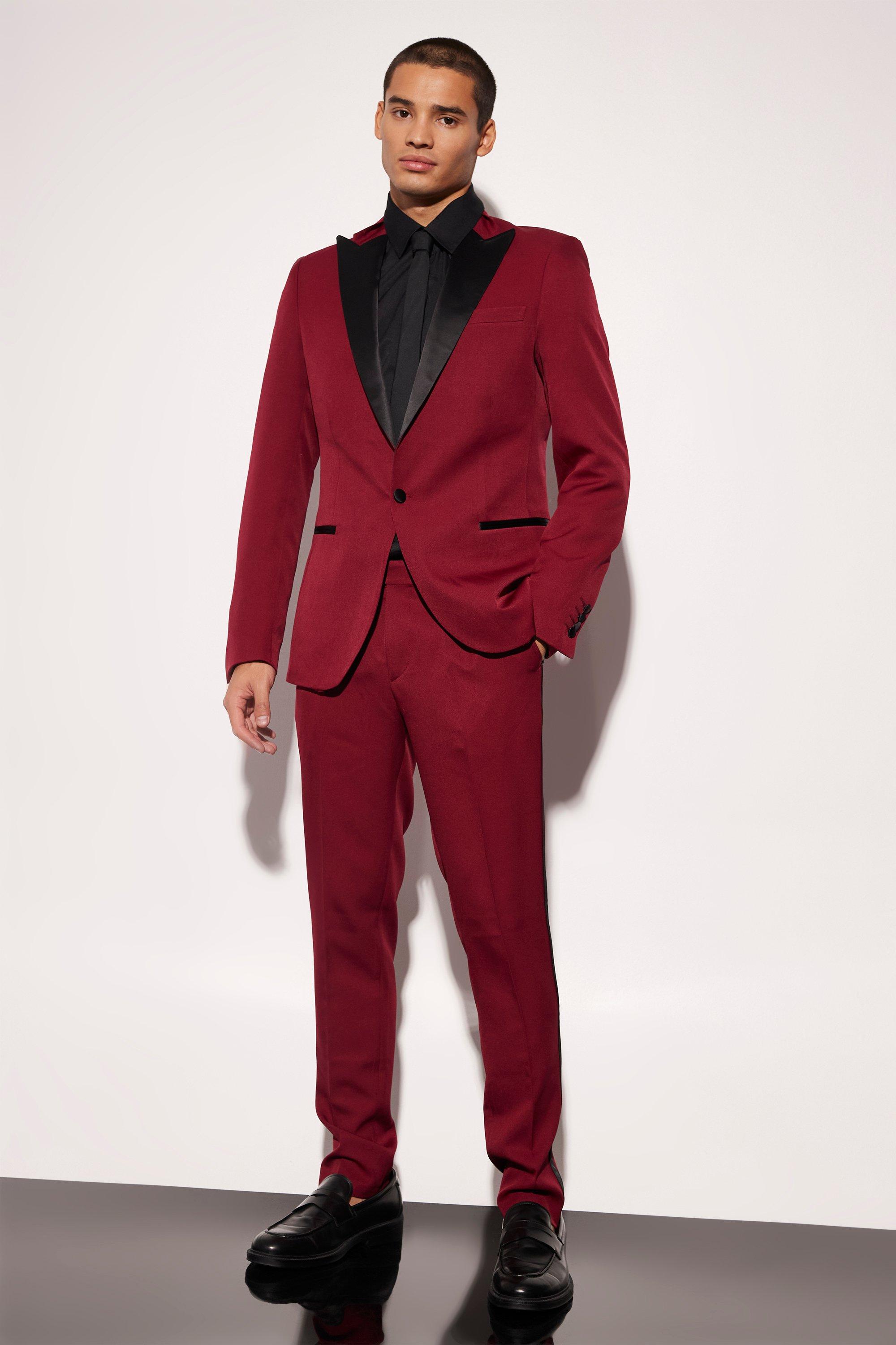 Mens red tuxedo on sale jacket