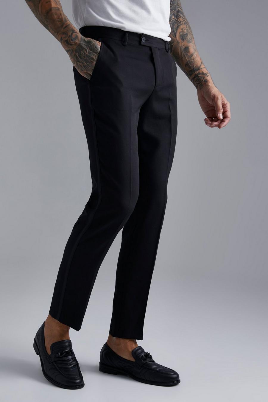 Pantalón de traje ajustado estilo esmoquin, Black image number 1