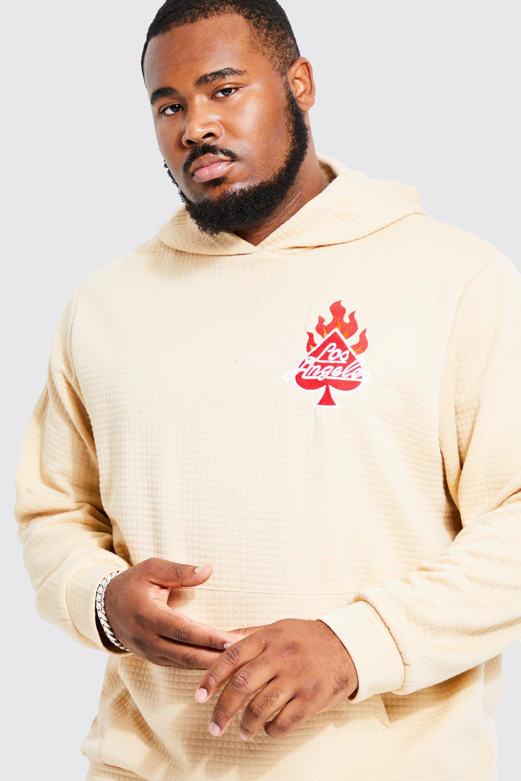 Plus Quilted Los Angeles Flame Hoodie