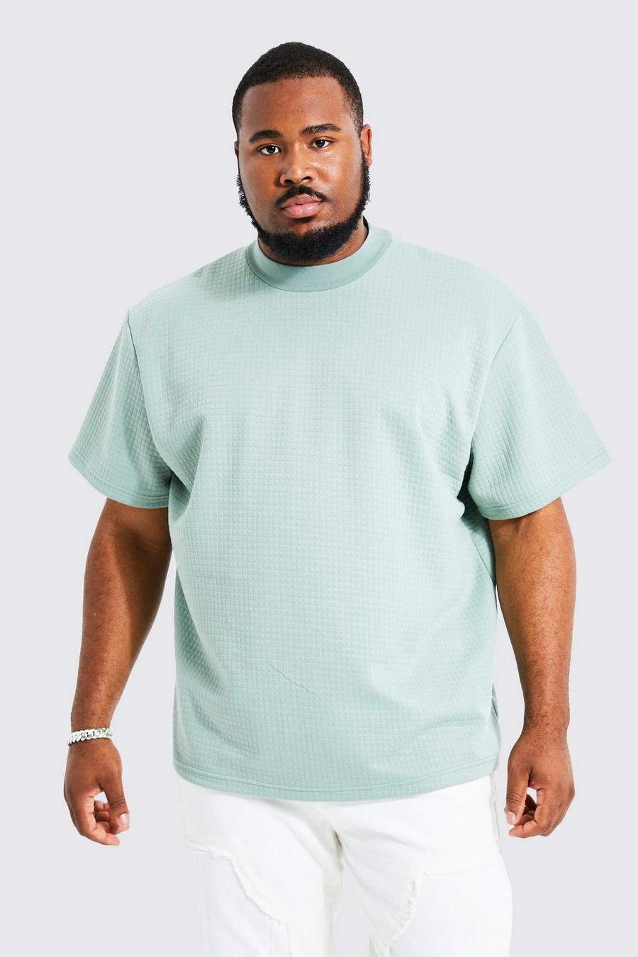 Grande taille - T-shirt oversize matelassé à col montant, Olive image number 1