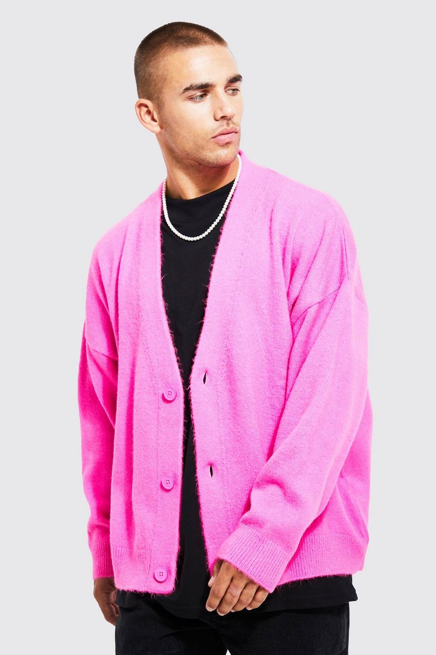 Cardigan ample en maille douce, Pink image number 1