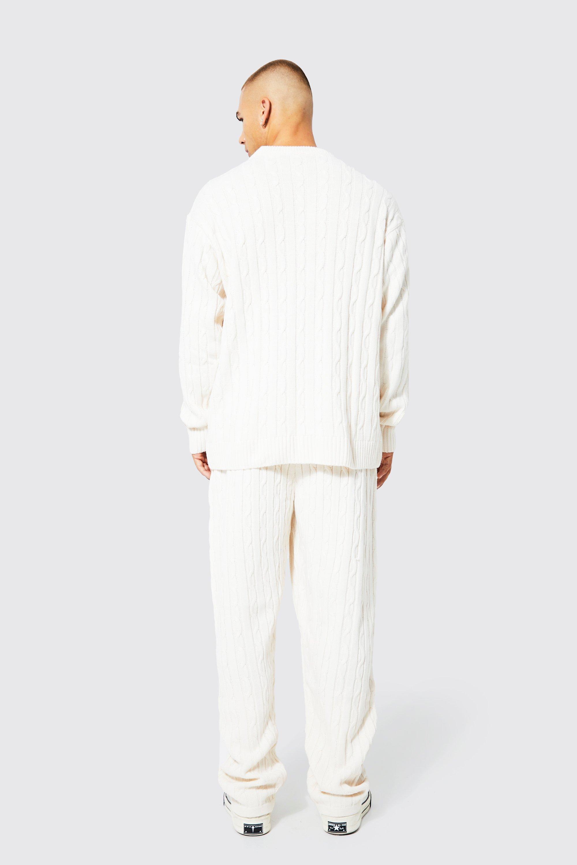 Oversized Cable Knitted Tracksuit boohoo NO