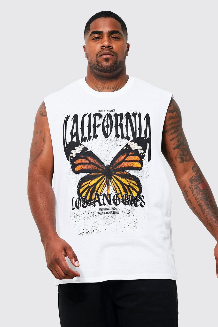 White Plus Butterfly Graphic Printed Tank  image number 1