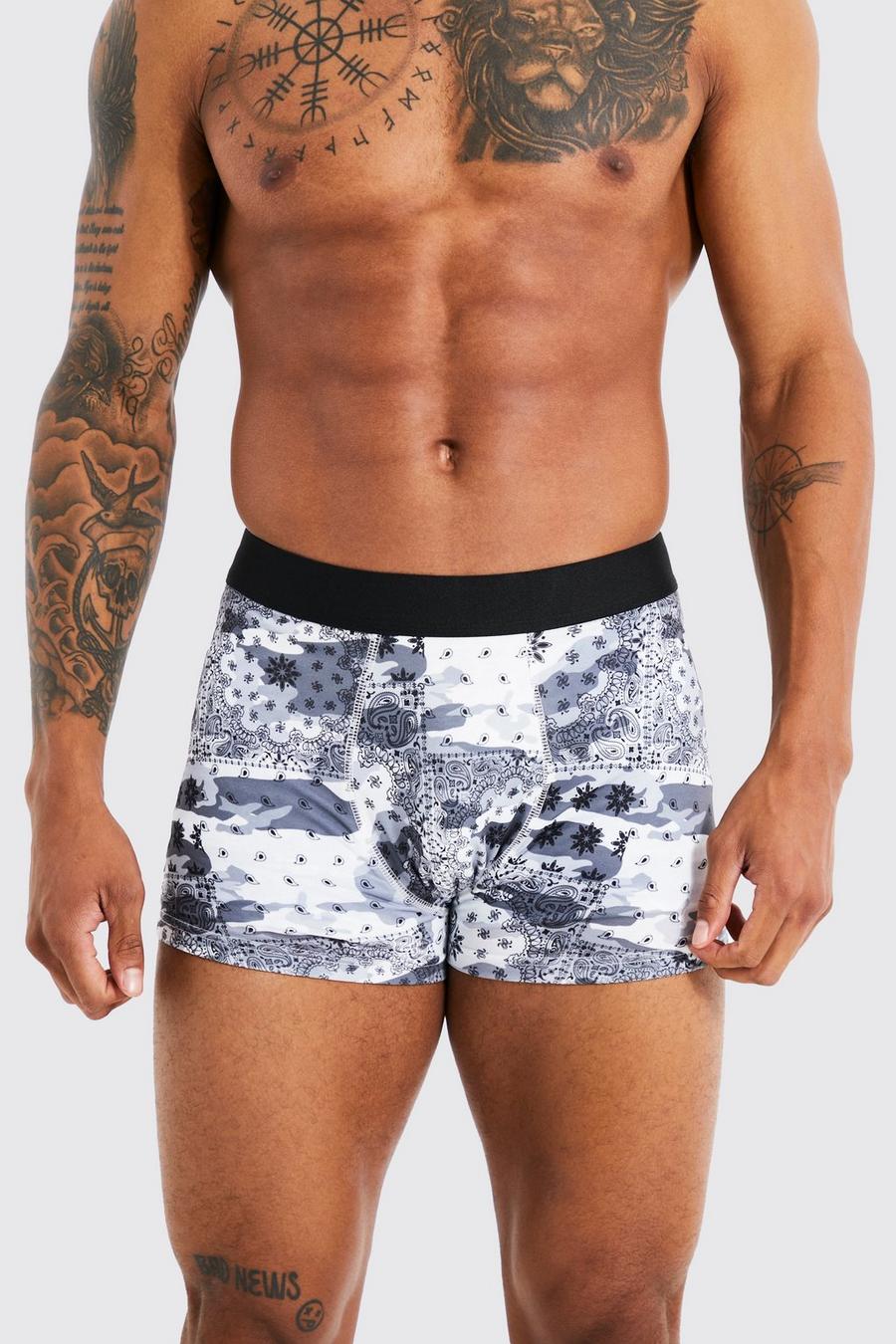Multi 3 Pack Camo Paisley Print Boxers image number 1
