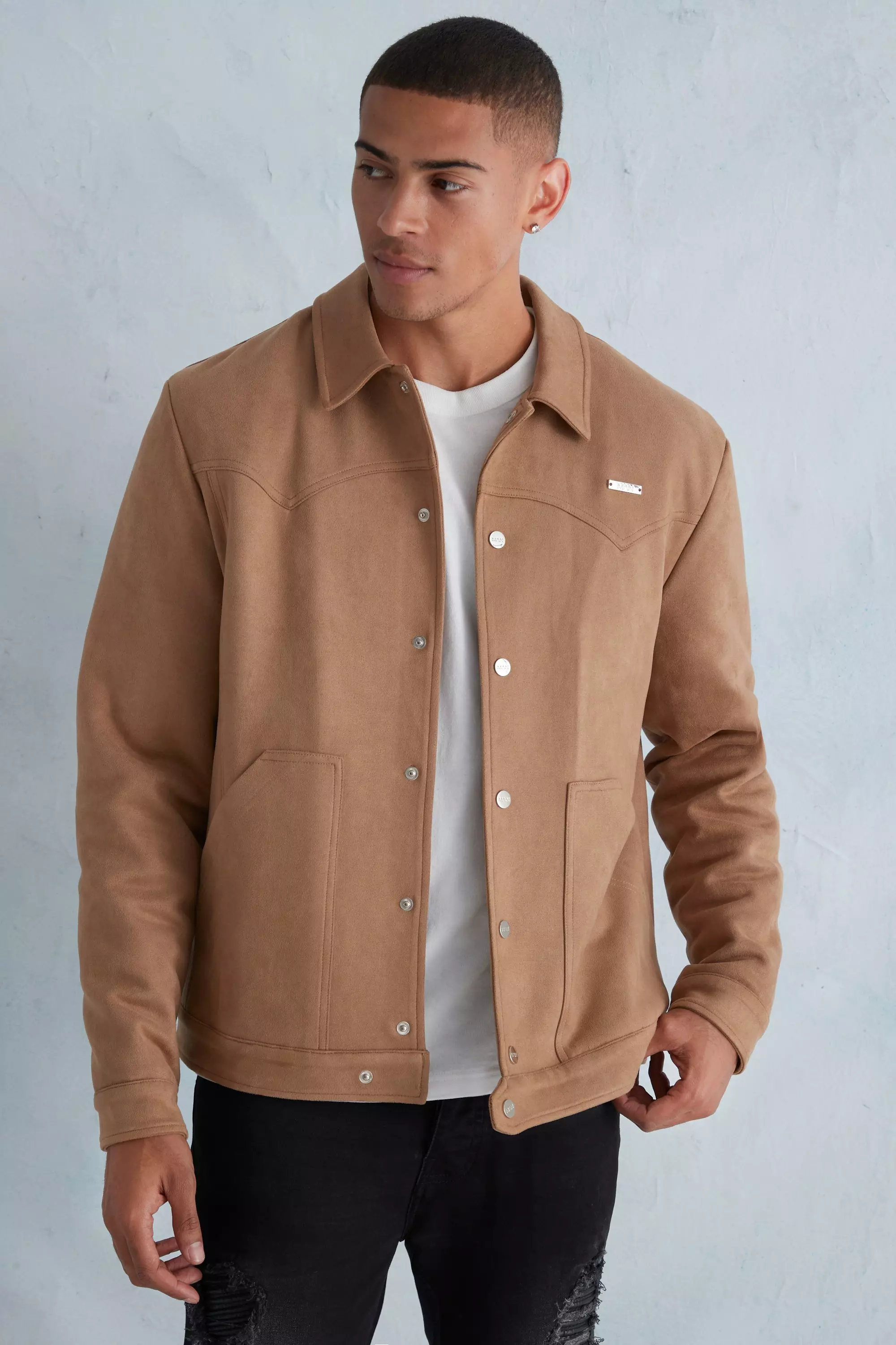 Suede harrington hot sale jacket mens