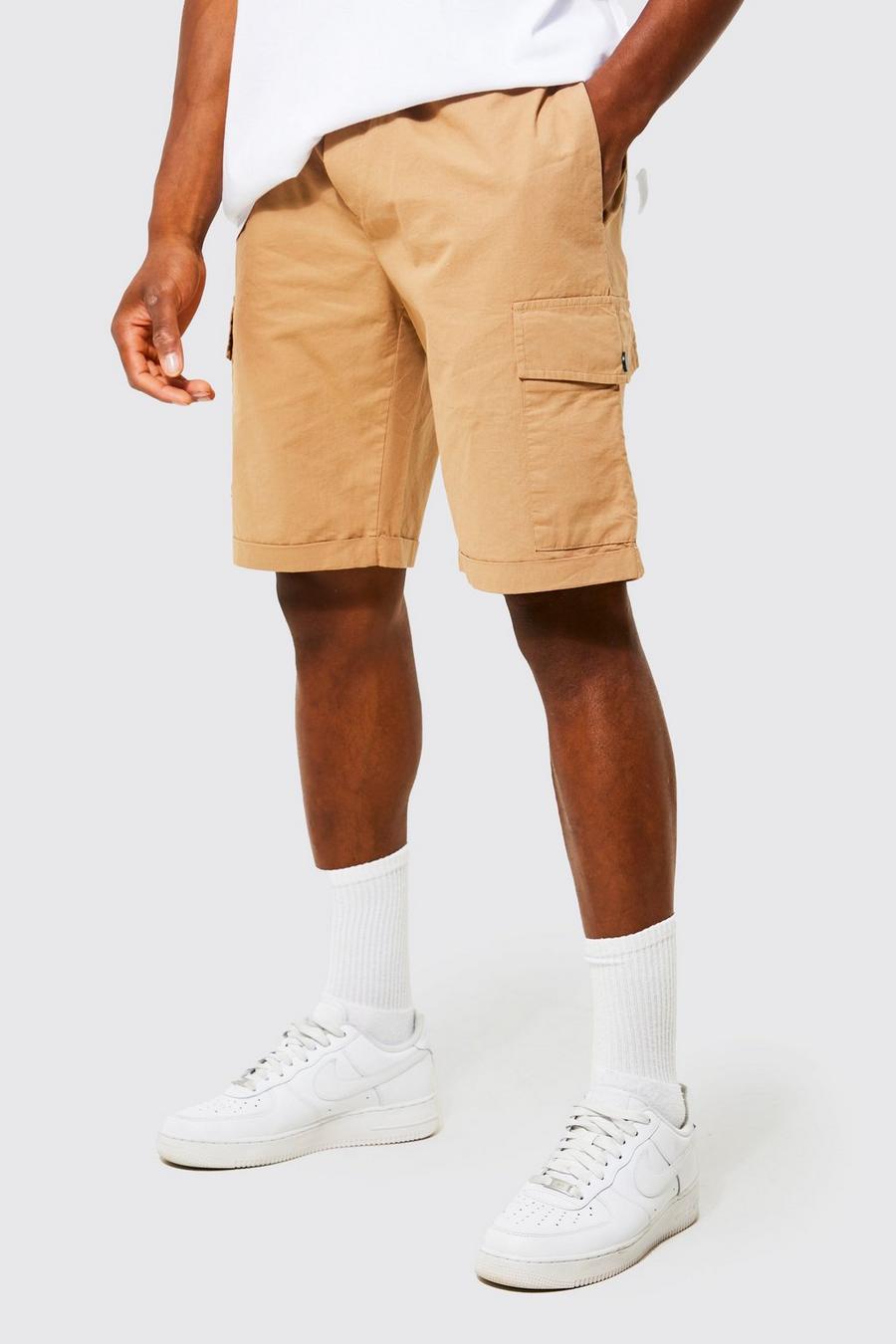 Sand beige Cargo Slim Fit Shorts