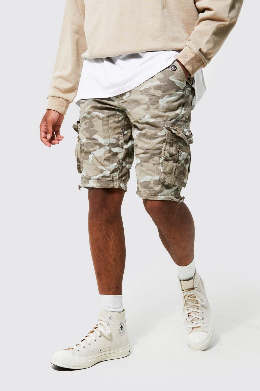 Stone Woven Camo Print Cargo Short  image number 1