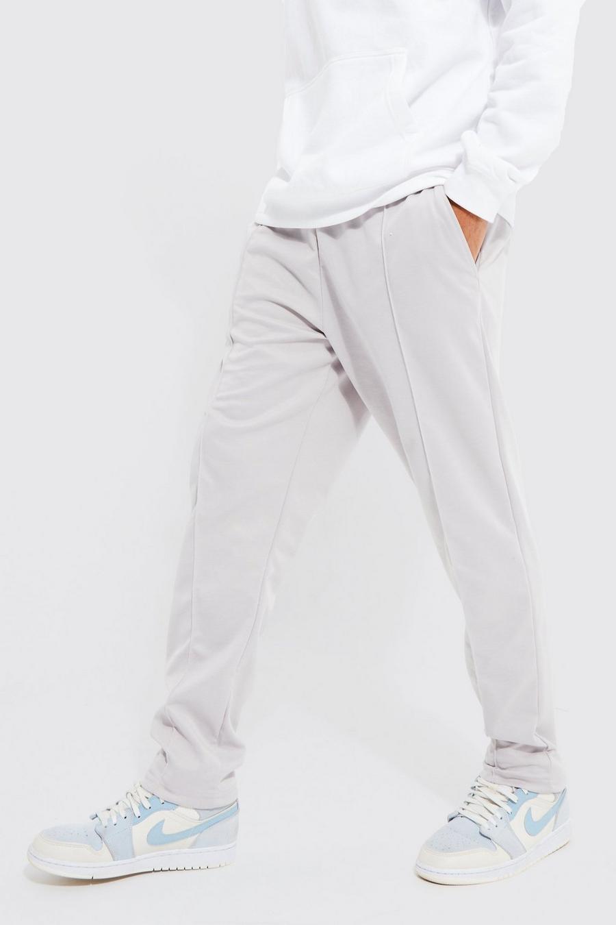 Grey Tall Cropped Tapered Fit Pintuck Jogger image number 1