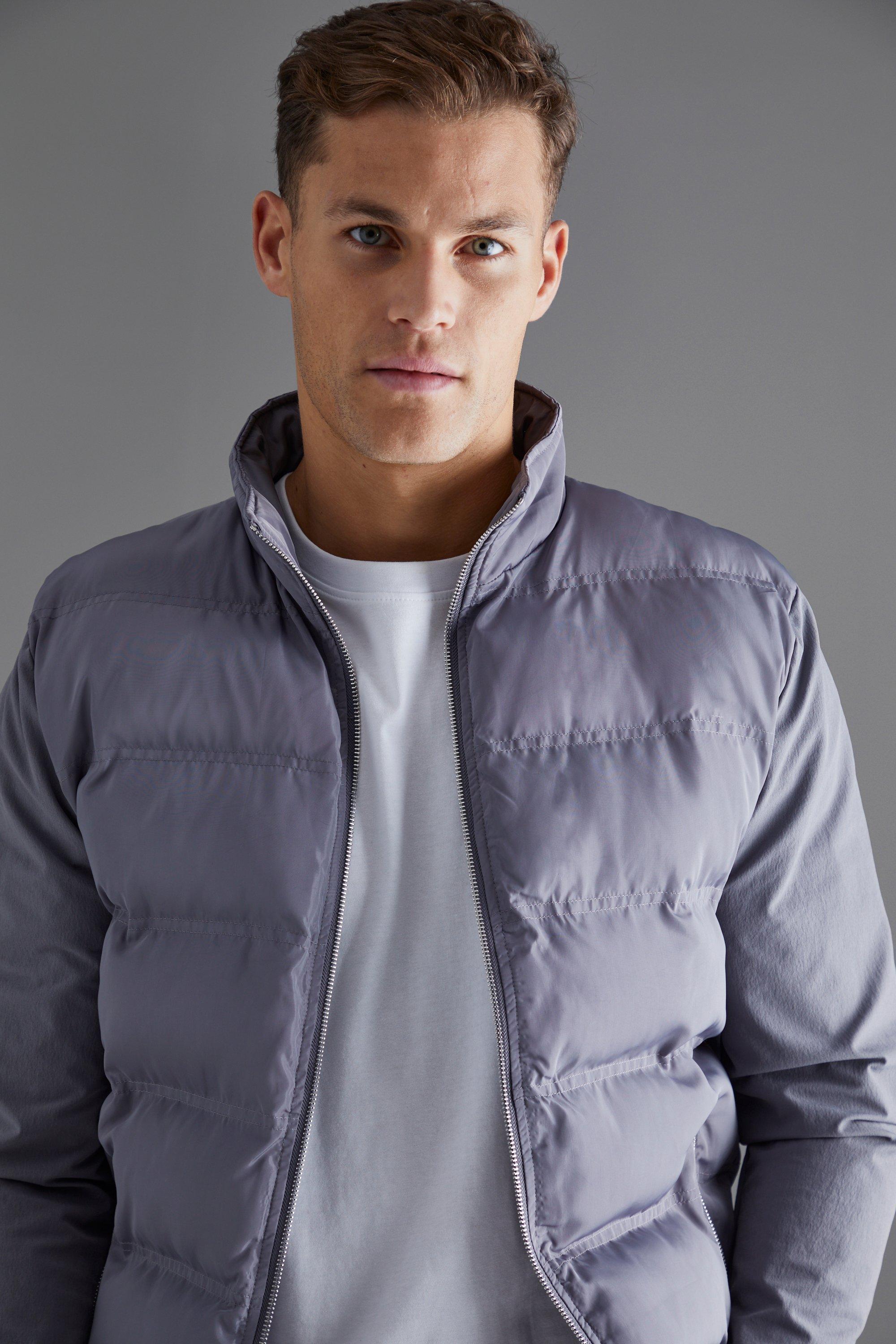 Lightweight puffer jacket - Light grey - Men