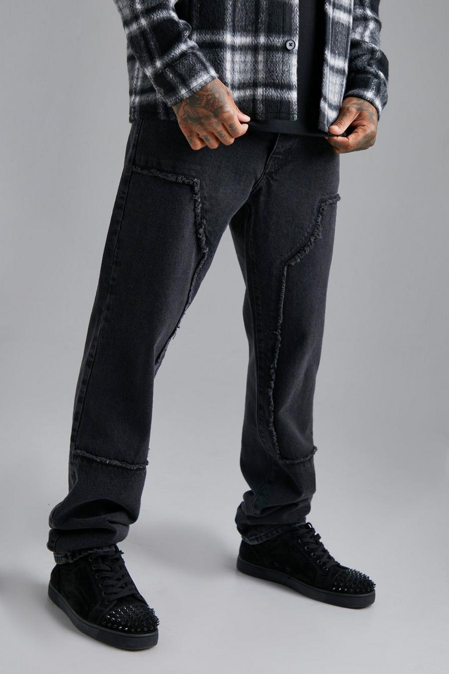 Grande taille - Jean slim épais à déchirures, Black image number 1
